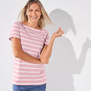 Blancheporte Pruhované tričko ružová/biela 42/44