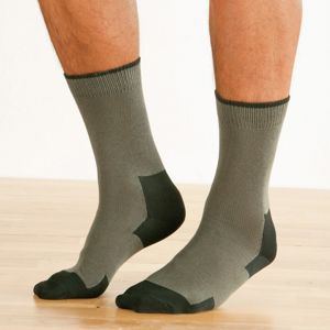 Blancheporte Pracovné ponožky, súprava 2 páry khaki/svetlo sivá 39/42