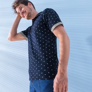 Blancheporte Polo tričko z piké úpletu, minimalistický dizajn nám.modrá 147/156 (5XL)
