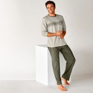 Blancheporte Pyžamo s nohavicami a dlhým rukávom lipová/khaki 107/116 (XL)