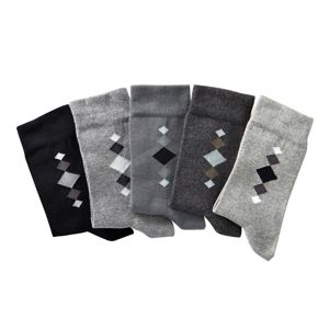 Blancheporte Ponožky s farebným motívom, súprava 5 párov sivý melír 43/46