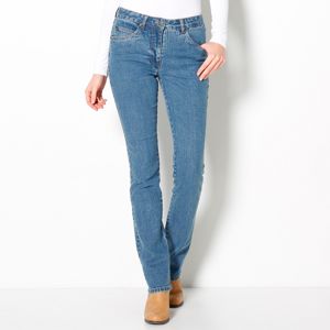 Blancheporte Rovné džínsy pre nízku postavu zapratá modrá 50