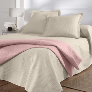 Blancheporte Prešívaná prikrývka na posteľ s geometrickým vzorom, mikrovlákno béžová obliečka na vankúš 65x65cm
