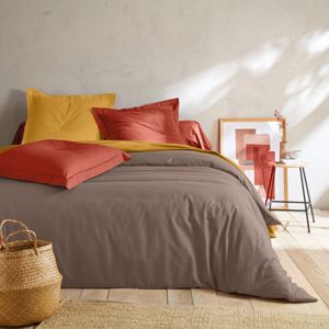 Blancheporte Jednofarebná posteľná súprava zn. Colombine z bavlny hnedosivá obliečka na prikrývku140x200cm
