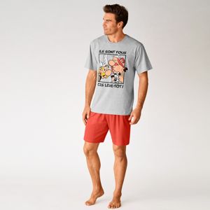 Blancheporte Pyžamo so šortkami Astérix sivá/červená 137/146 (4XL)