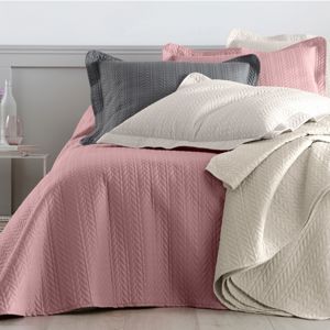 Blancheporte Prešívaná prikrývka na posteľ s geometrickým vzorom, mikrovlákno ružová pudrová prehoz 220x240cm