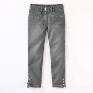 Blancheporte Džínsové 3/4 nohavice s gombíkmi na koncoch nohavíc sivá 46