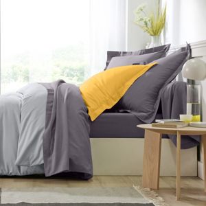 Blancheporte Jednofarebná posteľná súprava zn. Colombine z bavlny antracitová obliečka na vank. 50x70cm+lem