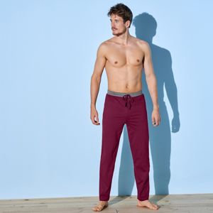 Blancheporte Súprava 2 rovných pyžamových nohavíc sivá+bordó 60/62