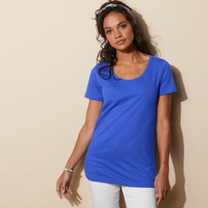 Blancheporte Jednofarebné tričko s okrúhlym výstrihom azurová modrá 46/48