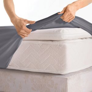Blancheporte Jednofarebná napínacia posteľná plachta s hĺbkou rohov 40 cm zn. Colombine z dže antracitová 90x190cm
