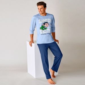 Blancheporte Pyžamo s nohavicami Gaston Lagaffe modrá džínsová/nám.modrá 107/116 (XL)