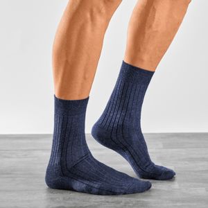 Blancheporte Ponožky pre citlivé nohy, súprava 2 páry modrá džínsová 43/46