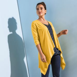Blancheporte Splývavý sveter s cípmi žltá 42/44