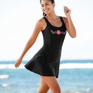 Blancheporte Jednodielne plavky so sukničkou čierna 56