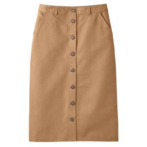 Blancheporte Rovná sukňa na gombíky karamelová 50