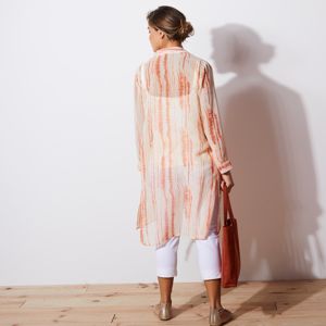 Blancheporte Dlhá košeľa s potlačou batiky jantárová 52