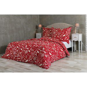 Blancheporte Obliečky Velvet Spring červeno-biela jednolôžko 140x200 + 70x90cm