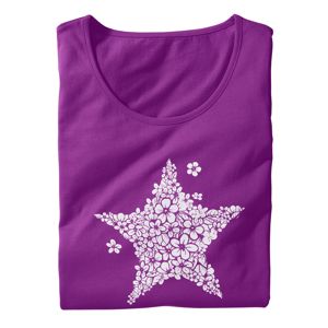 Blancheporte Krátka nočná košeľa, potlač hviezdičiek purpurová 50