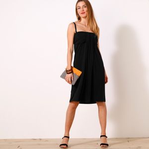 Blancheporte Šaty s odnímateľnými ramienkami, jednofarebné čierna 50
