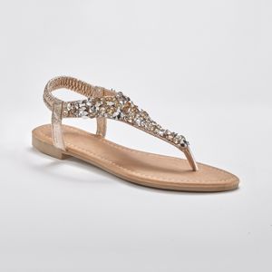 Blancheporte Žabková sandále so zlatým štrasom zlatá 39