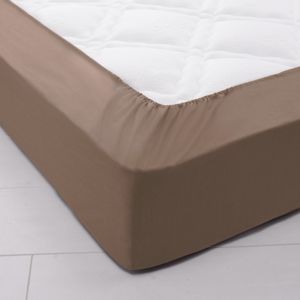 Blancheporte Jednofarebná napínacia posteľná plachta, džersej hnedosivá napínacia plachta 180x200cm