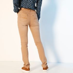 Blancheporte Rovné farebné džínsy karamelová 46