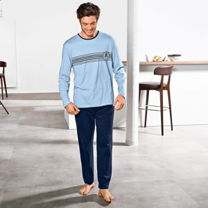 Blancheporte Pyžamo s potlačou na hrudi a nohavicami modrá/nám.modrá 107/116 (XL)
