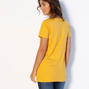 Blancheporte Jednofarebné tričko s krátkymi rukávmi medová 50