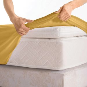 Blancheporte Jednofarebná napínacia posteľná plachta, džersej, hĺbka rohov 40 cm kari napínacia plachta 180x200cm