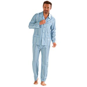 Blancheporte Pruhované pyžamo, popelín modrá 107/116 (XL)