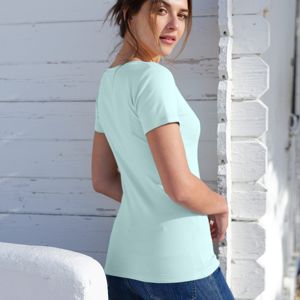 Blancheporte Jednofarebné tričko s krátkymi rukávmi morská zelená 46/48