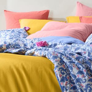 Blancheporte Jednofarebný tkaný prehoz na posteľ, bavlna ružovokoralová obliečka na vankúš 65x65cm