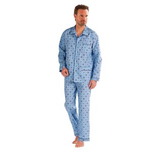 Blancheporte Klasické pánske pyžamo s potlačou modrá 127/136 (3XL)