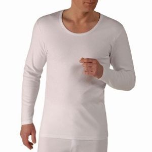Blancheporte Súprava 2 spodných tričiek s dlhými rukávmi biela 109/116 (XXL)
