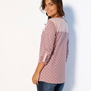 Blancheporte Tuniské tričko s grafickým dizajnom sivoružová 50