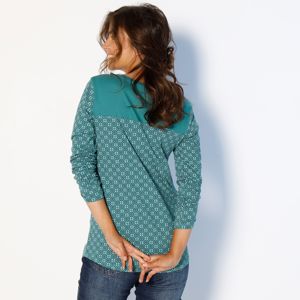 Blancheporte Tuniské tričko s grafickým dizajnom smaragdová 50