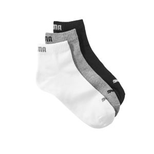 Blancheporte Krátke ponožky Quarter Puma, 3 páry, sivé, biele, čierne sivá+biela+čierna 35/38
