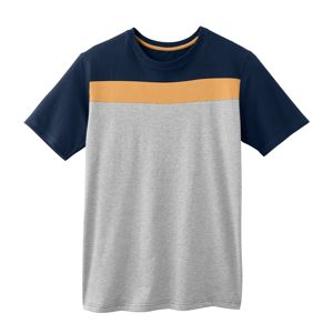 Blancheporte Pyžamové pruhované tričko s krátkymi rukávmi nám.modrá/žltá/sivý melír 127/136 (3XL)
