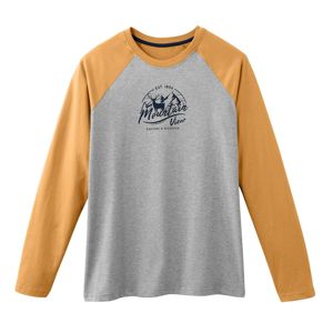 Blancheporte Pyžamové tričko s dlhými raglánovými rukávmi sivý melír/žltá 97/106 (L)