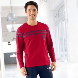 Blancheporte Pyžamové tričko s dlhými rukávmi, bavlna červená 97/106 (L)