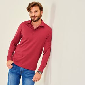 Blancheporte Jednofarebné polo tričko s dlhými rukávmi tehlová 97/106 (L)
