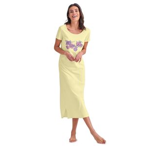Blancheporte Dlhá nočná košeľa, motív kvetiny žltá 54