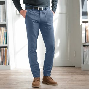 Blancheporte Chino nohavice v pracovnom štýle modrá džínsová 50
