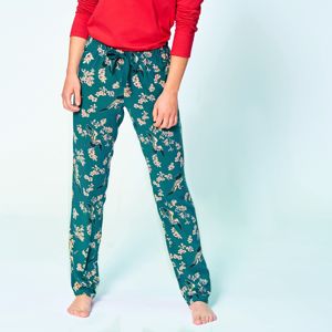 Blancheporte Pyžamové nohavice s japonským vzorom smaragdová 46/48