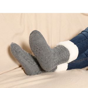 Blancheporte Papučové ponožky s protišmykovou spodnou stranou sivá