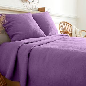 Blancheporte Prikrývka na posteľ v štýle boutis slivková obliečka na vank. 63x63cm