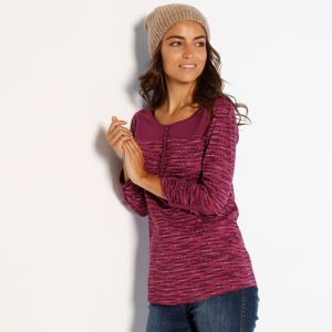 Blancheporte Tuniské tričko so striekanou potlačou purpurový melír 50