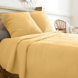 Blancheporte Prikrývka na posteľ v štýle boutis šafranová obliečka na vank. 63x63cm