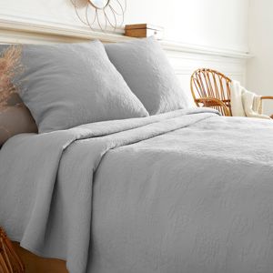 Blancheporte Prikrývka na posteľ v štýle boutis sivá obliečka na vank. 63x63cm